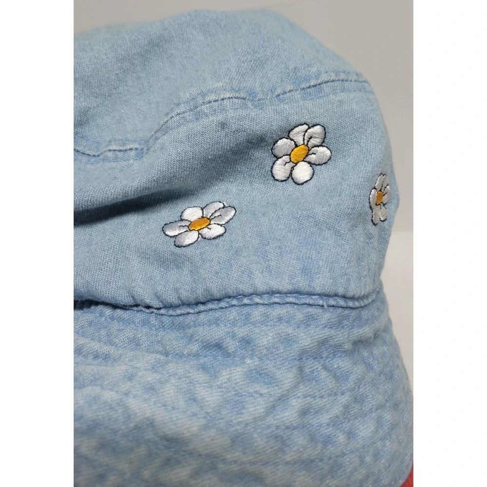 Vintage Walt‎ Disney World Minnie Mouse Denim Bucket Hat Daisy 90s Cotton 22